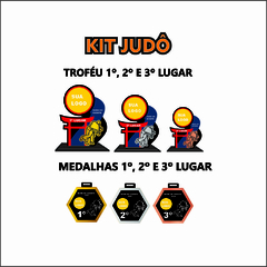 KIT DE 02 TROFÉUS E MEDALHAS JUDÔ