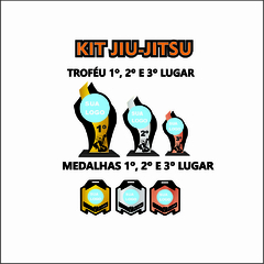 KIT DE 02 TROFÉUS E MEDALHAS JIU-JITSU