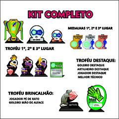 KIT 06 DE TROFÉUS E MEDALHAS FUTEBOL DE CAMPO na internet