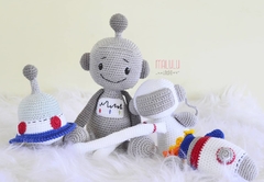 Astronauta amigurumi agarra-cortina - comprar online