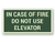 Placa in case of fire do not use elevator Fotoluminescente S29-L
