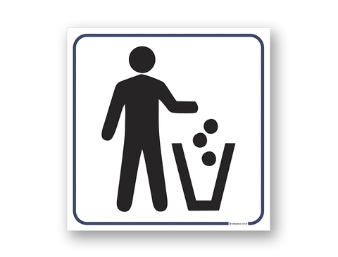 Placa - Jogue o Lixo na Lixeira