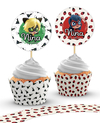 Wrappers + Toppers para Cupcakes Lady Bug