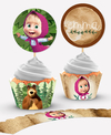 Wrappers + Toppers para Cupcakes Masha