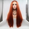 Peruca Front Lace Ruiva Laranja Lisa 65cm