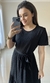 Vestido Pipoca Midi com Cinto de Amarração (Preto) - comprar online