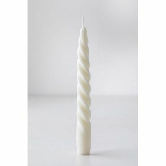 VELA TORNEADA BLANCA x 6u. 20cm (134N)