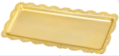 BANDEJA RECTANGULAR ORO 30x 15 x 1.5cm PA172