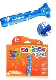 Marcador Carioca Teddy Baby 12 Colores P/bebes + De 12 Meses