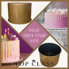 MOLDE TORTA TEFLON 16x10cm TOP CLASS