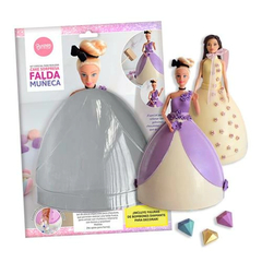 PROMO MOLDE FALDA MUÑECA + COLORANTE ROSA + BAÑO BLANCO