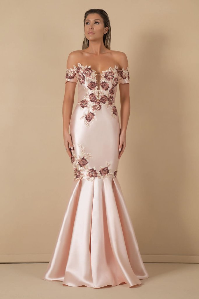 Vestido floral on sale de festa longo