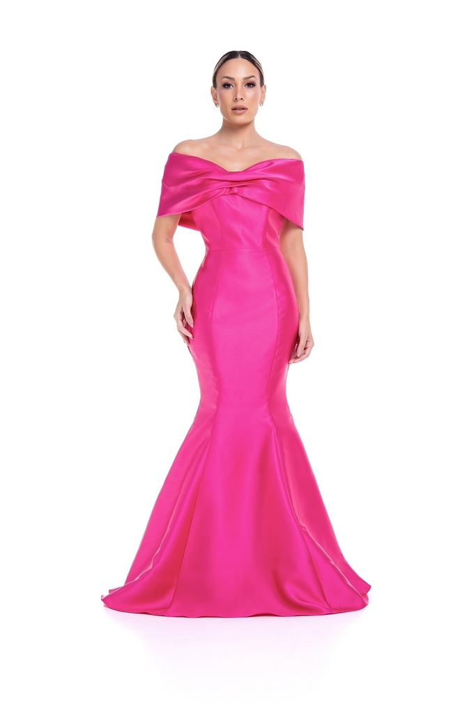 Vestido zibeline ombro a ombro 2025