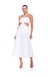 VESTIDO MIDI RECORTES TRICOLINE BRANCO