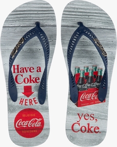 Chinelo Masc Coca Cola Branco/Marinho CC4176