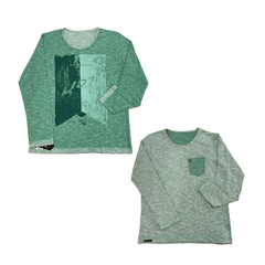 Camiseta UOT Manga Longa Verde Dupla Face MCL-0065