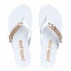 Chinelo Petite Jolie Lucky Branca-Ouro PJ5974