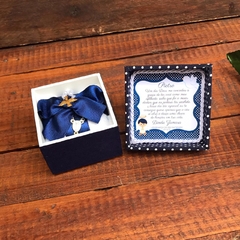 Mini Caixa Batizado Azul Marinho - comprar online