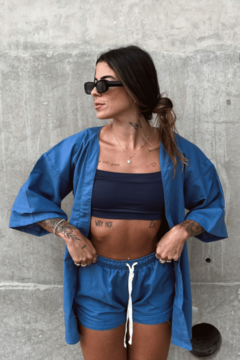 Kit Kimono + Short - azul - loja online