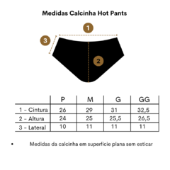 Calcinha Hot Pant dupla face Bordô com preto - Coconut Made