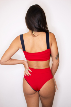 Top Faixa dupla face Vermelho com preto - loja online