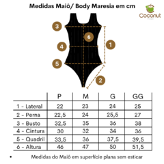 Maiô-Body Maresia Bordô/Preto - Coconut Made