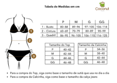 Biquíni Calcinha Up Recortes sustentável com empina bumbum - Tiffany/Off/Turquesa - comprar online