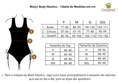 Maiô-Body Náutico Telha/Preto - Coconut Made