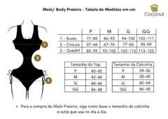 Maiô Body Praieira Dupla face 4 em 1 Preto com Listrado - comprar online