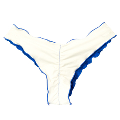 Calcinha Frufru Dupla face Azul anil/Off white - loja online