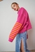 BUZO CROP STRIPES MAGENTA Y NARANJA