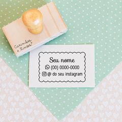 Carimbo personalizado com nome, whats e instagram