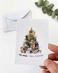 Cartão cachorrinhos - Feliz Natal + envelope (UNIDADE)