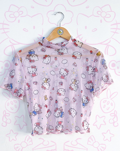 Crop "Hello Kitty" Manga Corta