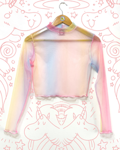 Crop "Pastel" Manga Larga