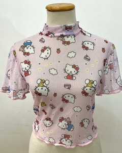 Crop "Hello Kitty" Manga Corta - comprar online