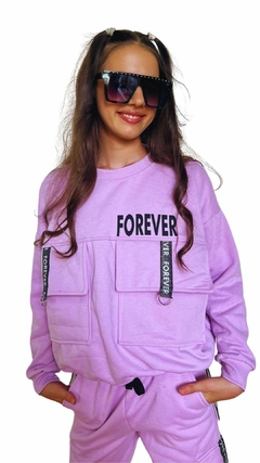 Buzo lila con bolsillos forever - comprar online