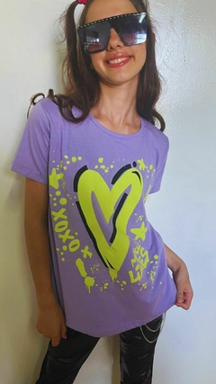 Remeron corazon lila/fluo - tienda online