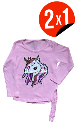 REMERA UNICORNIO BIFAZ ROSA - comprar online