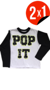 REMERA POP IT BLANCO NEGRO