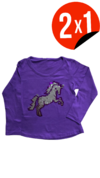 REMERA UNICORNIO BIFAZ VIOLETA/PLATA