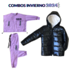 MEGA COMBO FOREVER LILA + CAMPERA ABRIGO NEGRO