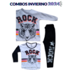 MEGA COMBO ROCK TIGUER MELANGE BUZO FRIZA + REMERA + BABUCHA - comprar online