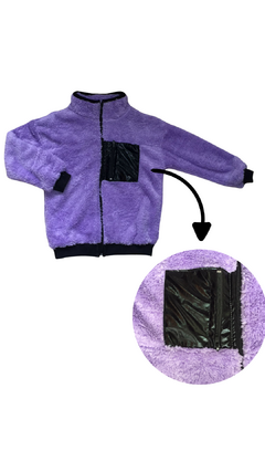 CAMPERA CORDERITO LILA C/BOLS N - comprar online