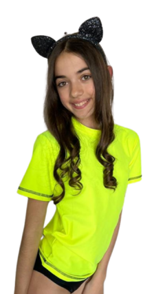 Remera UV Amarillo Fluo M/C