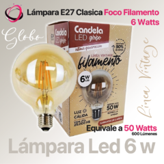 Lampara Led Filamento 6w - Globo - comprar online