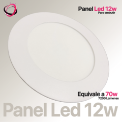 Panel Led Redondo Embutir 12w - Cálida - comprar online