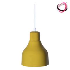 Lampara Colgante Industrial Campana En Aluminio Apto Led - Amarillo