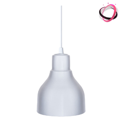 Lampara Colgante Industrial Campana En Aluminio Apto Led - Blanco