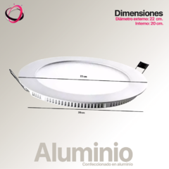 Panel Led Redondo Embutir 18w - Fria - Tienda Galaxy